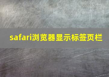 safari浏览器显示标签页栏