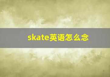 skate英语怎么念