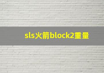 sls火箭block2重量