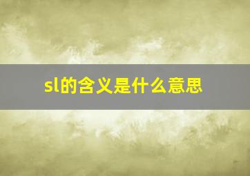 sl的含义是什么意思