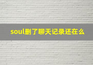 soul删了聊天记录还在么