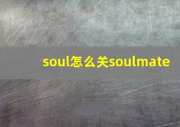 soul怎么关soulmate