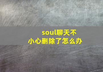 soul聊天不小心删除了怎么办