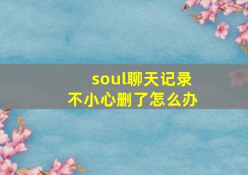 soul聊天记录不小心删了怎么办