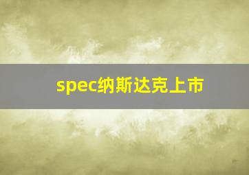 spec纳斯达克上市