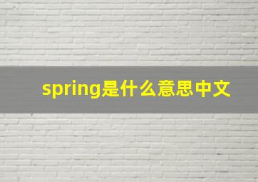 spring是什么意思中文