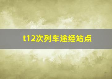 t12次列车途经站点