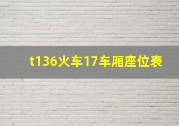 t136火车17车厢座位表