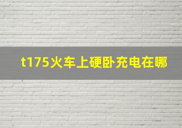 t175火车上硬卧充电在哪