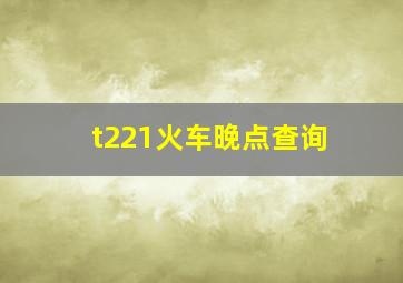 t221火车晚点查询