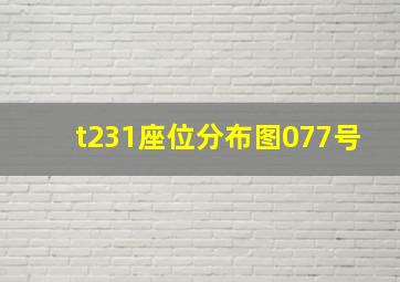 t231座位分布图077号