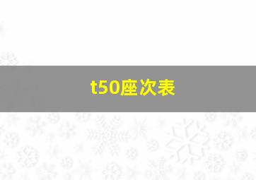 t50座次表