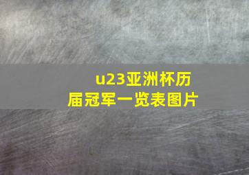 u23亚洲杯历届冠军一览表图片