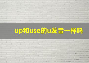 up和use的u发音一样吗