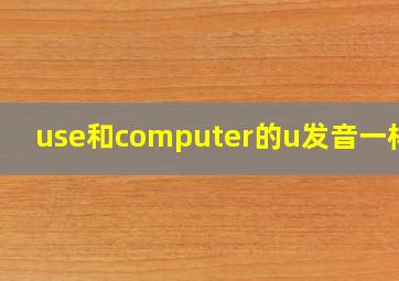 use和computer的u发音一样吗