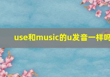 use和music的u发音一样吗