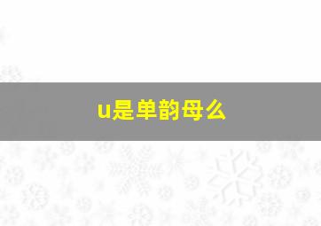 u是单韵母么