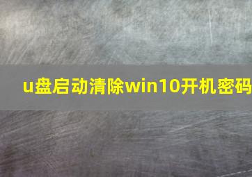 u盘启动清除win10开机密码