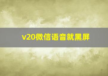 v20微信语音就黑屏