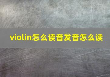 violin怎么读音发音怎么读