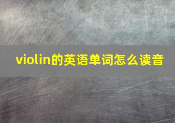 violin的英语单词怎么读音