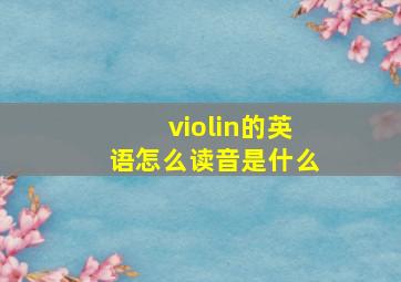 violin的英语怎么读音是什么