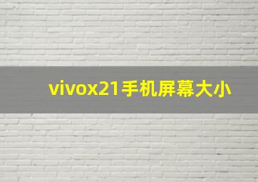 vivox21手机屏幕大小