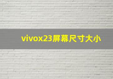 vivox23屏幕尺寸大小