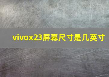 vivox23屏幕尺寸是几英寸