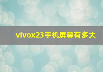 vivox23手机屏幕有多大