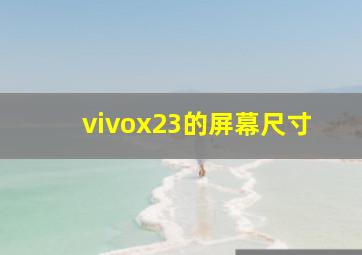 vivox23的屏幕尺寸