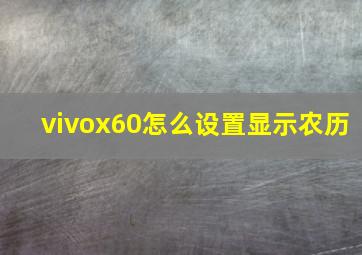 vivox60怎么设置显示农历