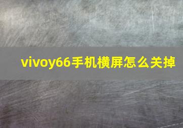 vivoy66手机横屏怎么关掉