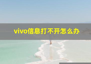 vivo信息打不开怎么办