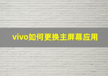 vivo如何更换主屏幕应用