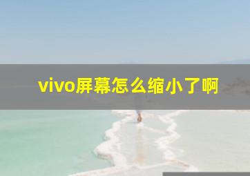 vivo屏幕怎么缩小了啊