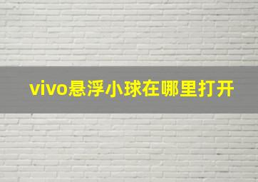 vivo悬浮小球在哪里打开