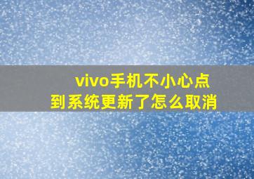 vivo手机不小心点到系统更新了怎么取消