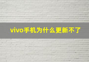 vivo手机为什么更新不了