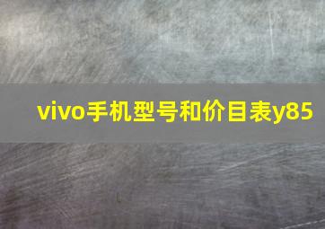 vivo手机型号和价目表y85