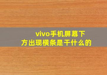 vivo手机屏幕下方出现横条是干什么的