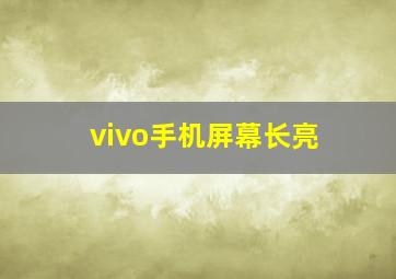 vivo手机屏幕长亮