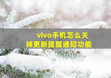 vivo手机怎么关掉更新提醒通知功能