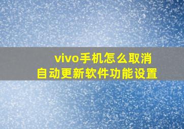 vivo手机怎么取消自动更新软件功能设置