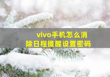 vivo手机怎么消除日程提醒设置密码