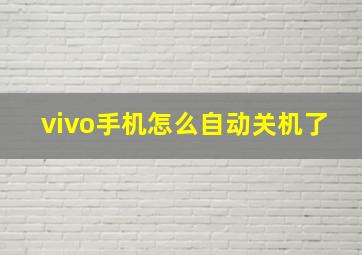 vivo手机怎么自动关机了