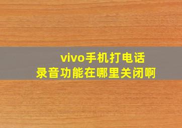 vivo手机打电话录音功能在哪里关闭啊