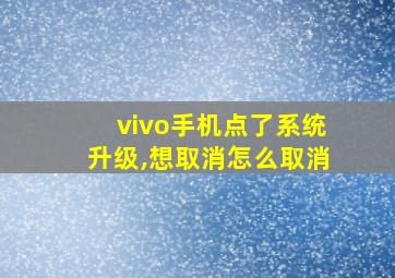 vivo手机点了系统升级,想取消怎么取消