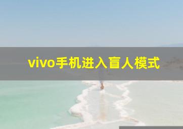 vivo手机进入盲人模式