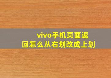 vivo手机页面返回怎么从右划改成上划